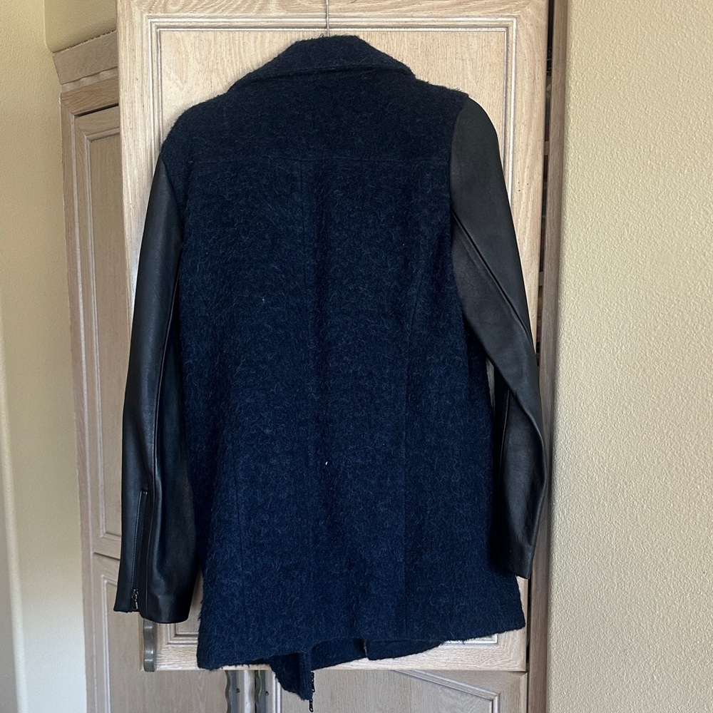 Truth and Pride Women's Navy and Black Sleeve Leather Jacket - Picture 11 of 11
